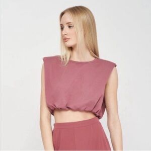 Zara Dusty Rose Sleeveless Crop Top